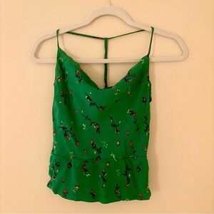 afrm green floral cami
